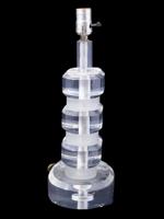 STACKED LUCITE TABLE LAMP IN MANNER OF KARL SPRINGER