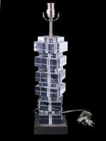 STACKED LUCITE TABLE LAMP IN MANNER OF KARL SPRINGER