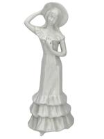 ITALIAN CAPODIMONTE WHITE PORCELAIN FIGURE OF LADY