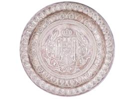 VINTAGE SPANISH SILVER PLATE WITH COAT OF ARMS