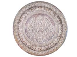 VINTAGE SPANISH SILVER PLATE WITH COAT OF ARMS