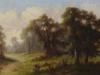 ANTIQUE 19TH C FOREST LANDSCAPE OIL PAINTING SIGNED PIC-1