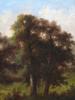 ANTIQUE 19TH C FOREST LANDSCAPE OIL PAINTING SIGNED PIC-3