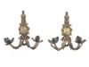 EARLY 20TH C GILT BRASS ELECTRICAL WALL SCONCES PIC-0