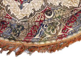 ANTIQUE TURKISH OTTOMAN KNOTTED TAPESTRY TABLECLOTH