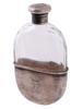 ANTIQUE ENGLISH STERLING SILVER AND GLASS FLASK PIC-1