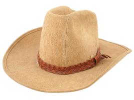 AMERICAN WESTERN ROCKMOUNT BEIGE LEATHER COWBOY HAT