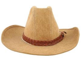 AMERICAN WESTERN ROCKMOUNT BEIGE LEATHER COWBOY HAT