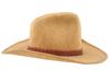 AMERICAN WESTERN ROCKMOUNT BEIGE LEATHER COWBOY HAT PIC-2