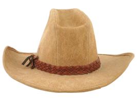 AMERICAN WESTERN ROCKMOUNT BEIGE LEATHER COWBOY HAT