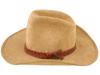 AMERICAN WESTERN ROCKMOUNT BEIGE LEATHER COWBOY HAT PIC-4