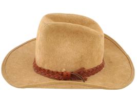 AMERICAN WESTERN ROCKMOUNT BEIGE LEATHER COWBOY HAT