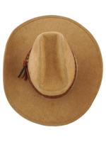 AMERICAN WESTERN ROCKMOUNT BEIGE LEATHER COWBOY HAT