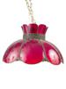 AMERICAN RUBY RED STAINED GLASS HANGING SWAG LAMP PIC-4