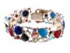 THAI LT STERLING SILVER  MULTI GEMSTONE BRACELET PIC-2