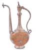 LARGE PERSIAN QAJAR BRASS TEAPOT W COPPER AND SILVER PIC-0