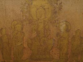 ASIAN BUDDHIST GILDED MIXED MEDIA ARTWORK WALL PLAQUE