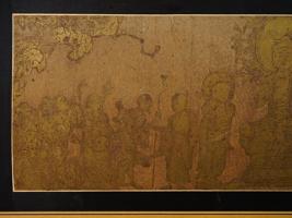 ASIAN BUDDHIST GILDED MIXED MEDIA ARTWORK WALL PLAQUE