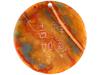 VINTAGE CHINESE CARVED RED AGATE DISC PENDANT PIC-2