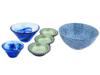 THREE VINTAGE GLASS AND CERAMIC BOWLS AND SERVING DISH PIC-0