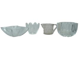 VINTAGE GLASS SERVING BOWLS, ASTRAY AND DECORATIVE CUP