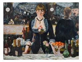 FRENCH PAINTING AFTER EDOUARD MANET BAR FOLIES BERGERE