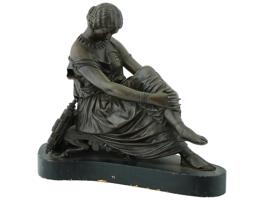 FRENCH FEMALE BRONZE SCULPTURE AFTER JEAN J PRADIER