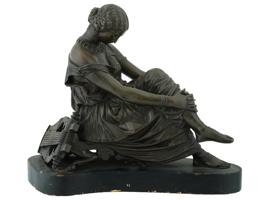 FRENCH FEMALE BRONZE SCULPTURE AFTER JEAN J PRADIER