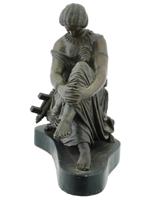 FRENCH FEMALE BRONZE SCULPTURE AFTER JEAN J PRADIER