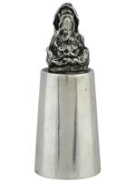 RUSSIAN 84 SILVER FIGURAL DOG HEAD VODKA SHOT CUP