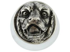 RUSSIAN 84 SILVER FIGURAL DOG HEAD VODKA SHOT CUP