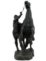 FRENCH BRONZE EQUESTRIAN SCULPTURE AFTER G COUSTOU