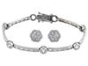 925 STERLING SILVER TENNIS BRACELET WITH EARRINGS PIC-0