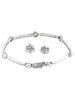 925 STERLING SILVER TENNIS BRACELET WITH EARRINGS PIC-2