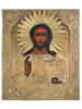 ANTIQUE 19TH C RUSSIAN ICON OF CHRIST IN SILVER RIZA PIC-0