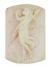 ANTIQUE ROMAN HAND CARVED CORAL RELIEF PLAQUE WITH LADY PIC-0