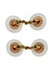 VINTAGE CRYSTAL GOLD PLATED CUFFLINKS WITH SAPPHIRES PIC-1