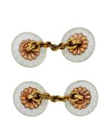 VINTAGE CRYSTAL GOLD PLATED CUFFLINKS WITH SAPPHIRES