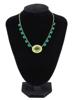 ART DECO MANNER STERLING SILVER GLASS ENAMEL NECKLACE PIC-0