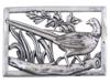 CORO STERLING SILVER REPOUSSE BIRD FIGURAL BROOCH PIC-0