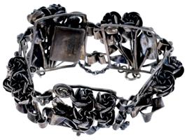 FRENCH HOBE FLORAL DESIGN STERLING SILVER BRACELET