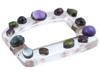 STERLING SILVER ROCK CRYSTAL SEMI PRECIOUS STONE BROOCH PIC-1