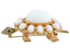 VINTAGE PAULINE RADER JEWELED TORTOISE BROOCH PIC-1