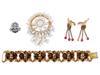 VINTAGE COSTUME JEWELRY AND NATURAL PEARL BROOCH PIC-0