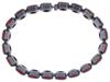 STERLING SILVER RED RHINESTONE TENNIS BRACELET PIC-2