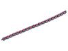 STERLING SILVER RED RHINESTONE TENNIS BRACELET PIC-4