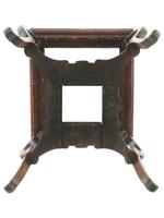 JAPANESE BRONZE DRAGON CARVED WOODEN STAND TABLE