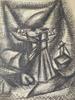 WILLIAM SCHWARTZ RUSSIAN AMERICAN CHARCOAL PAINTING PIC-1