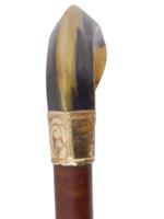 MCCLURE MAGAZINE PRESSED PAPER GOLD HORN WALKING CANE