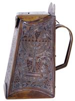 ANTIQUE SILVER AND COPPER DECOR TZEDAKAH BOX FROM SYRIA